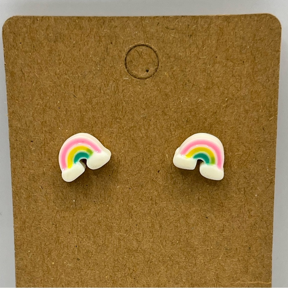 Vibrant rainbow stud earrings